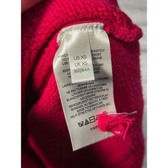 Anthropologie Maeve Womens Crystal Tunic Sweater Chartreuse Hi-Low Pink Size XS - Picture 4 of 10